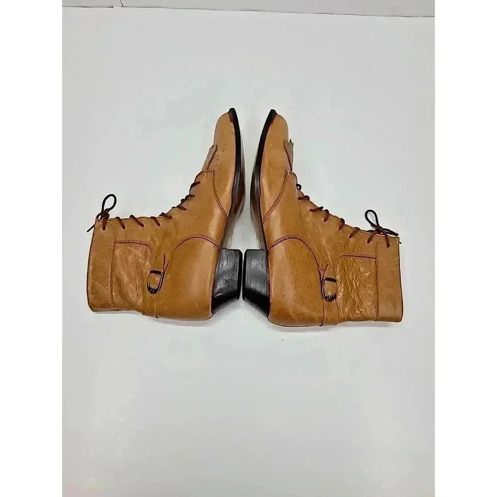 Durango Oxford Kiltie Lace Up Boots Women's Size 7 M Tan Vintage 90's *Flaws - Picture 4 of 10